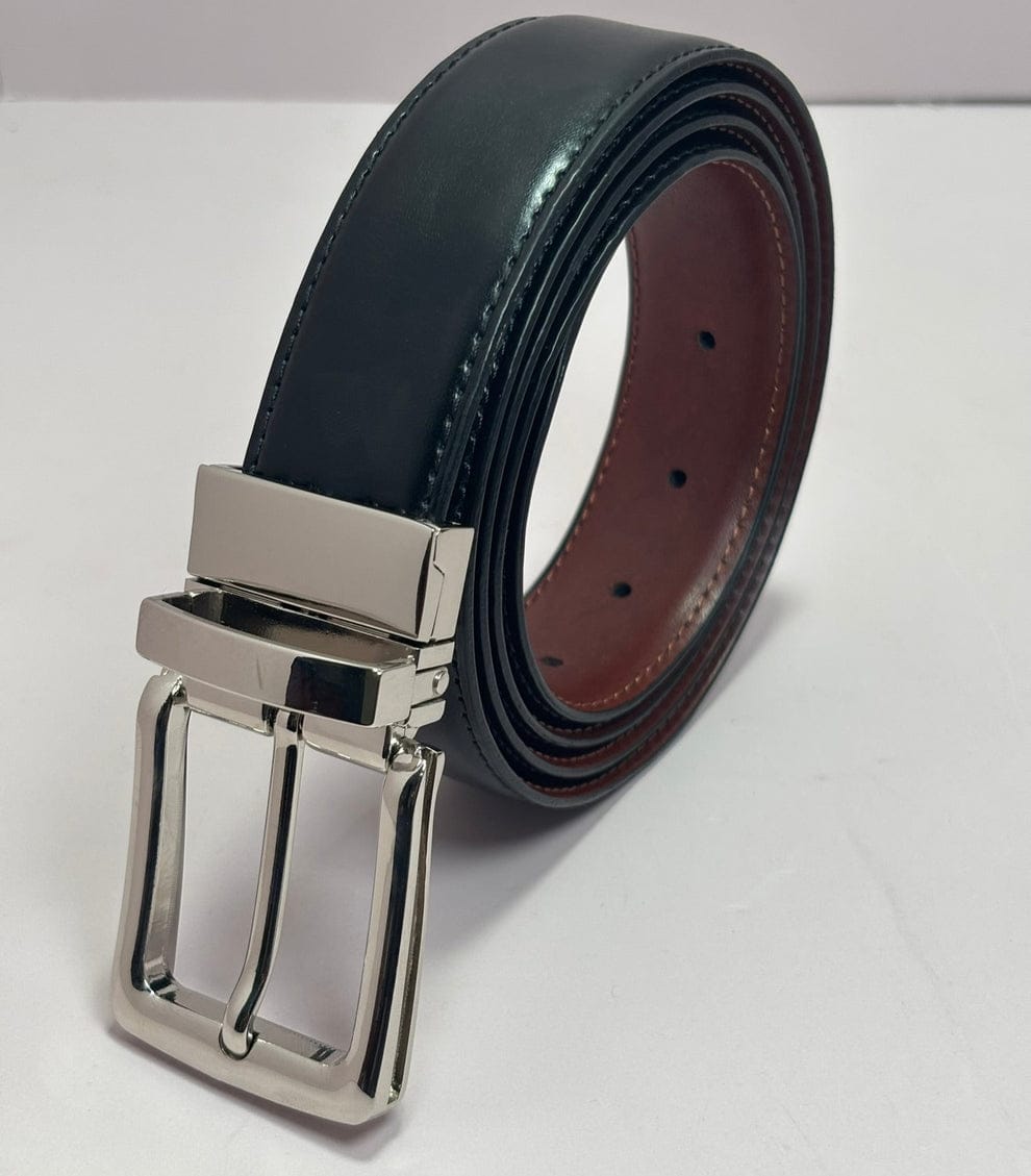 Black & brown reversible leather belt