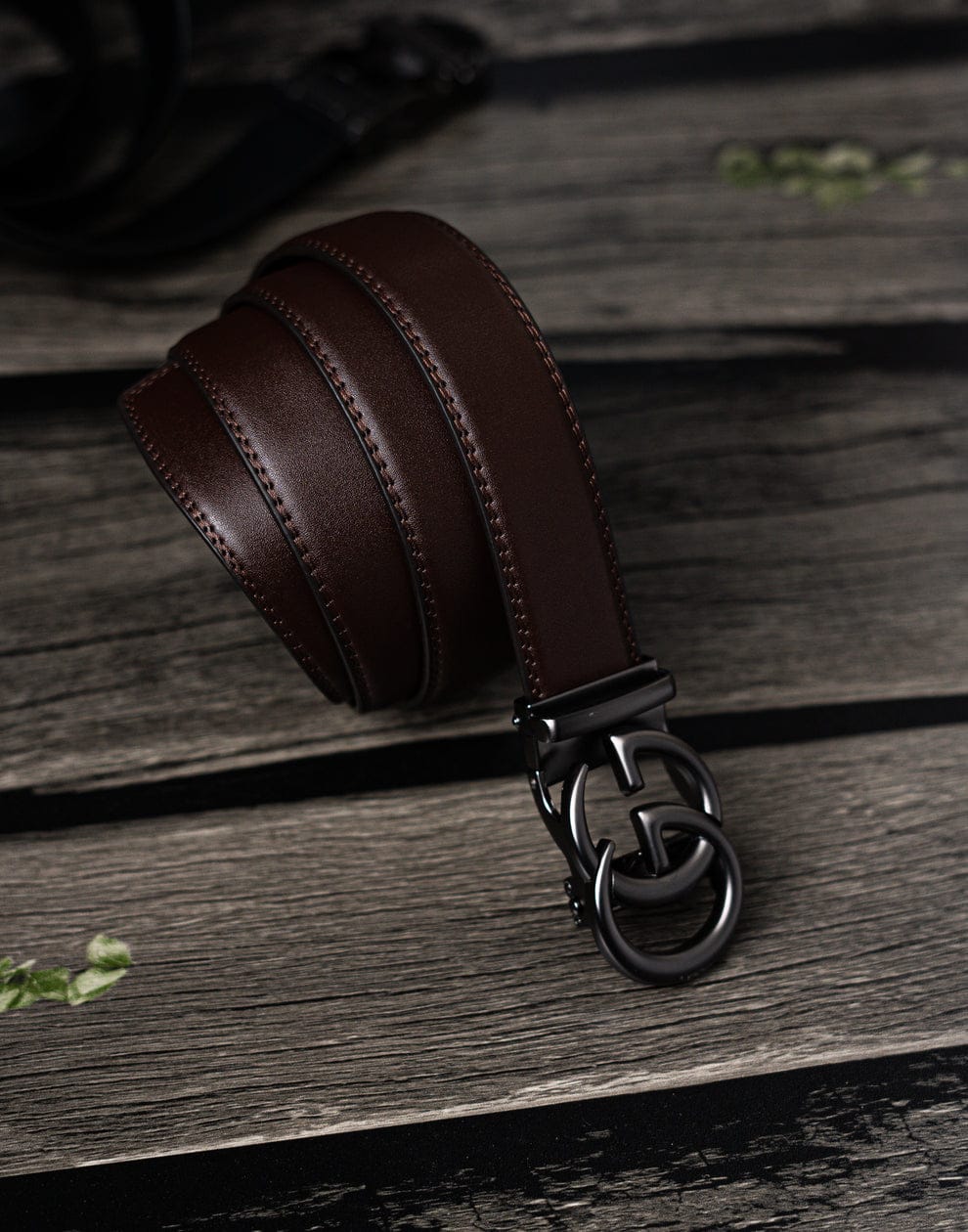 Brown leather belt