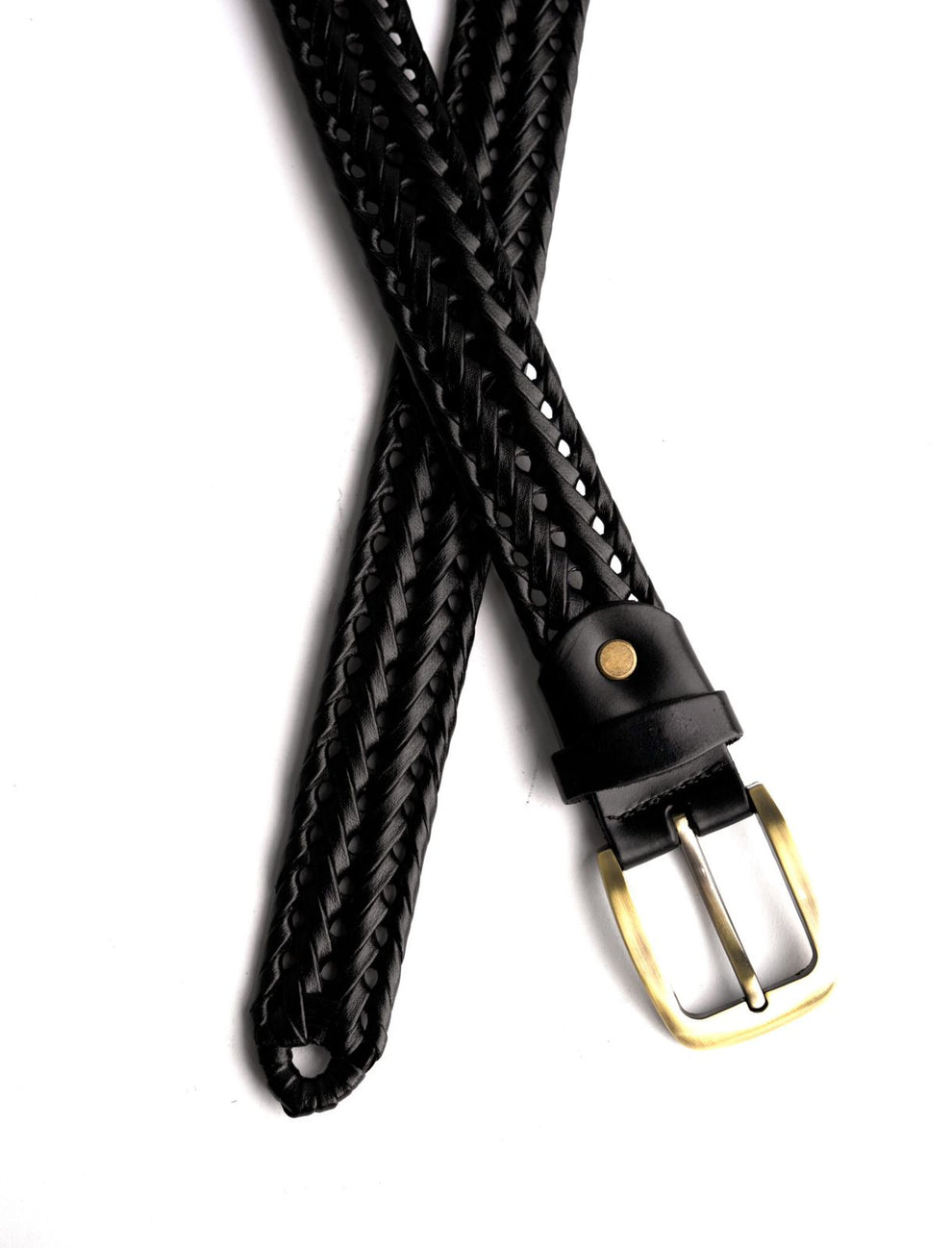 Black premium braided belt