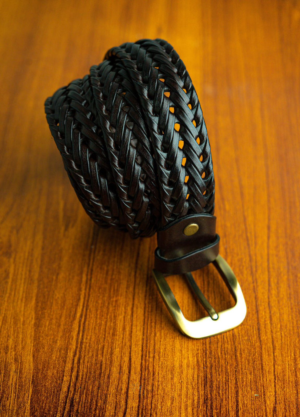 Black premium braided belt