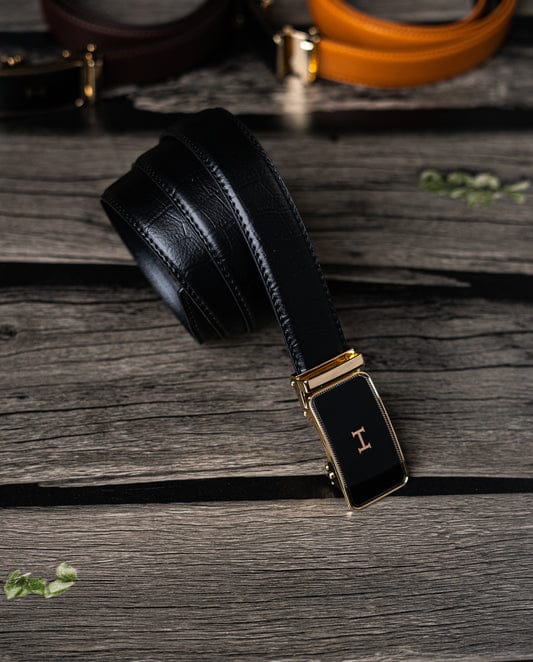 Blackish silver h premium belt