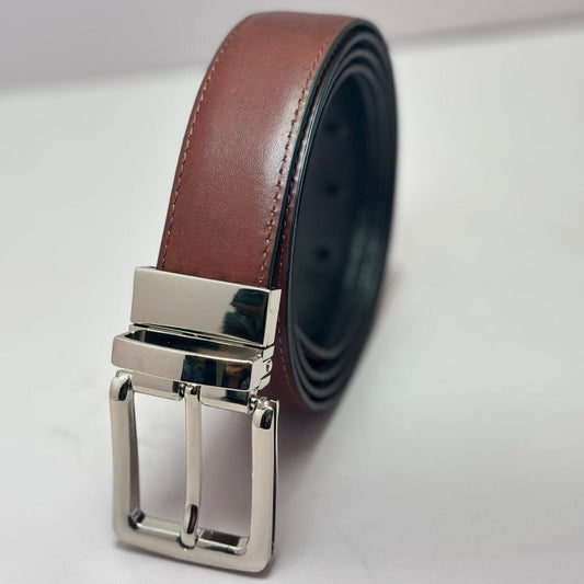 Black & brown reversible leather belt