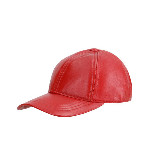 Red leather cap