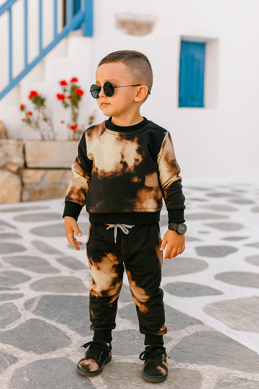 Black tye&dye kids tracksuits